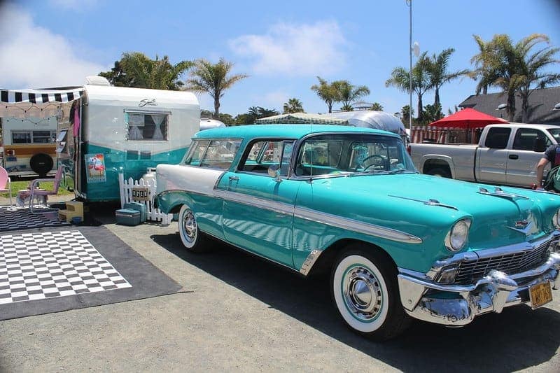 Chevrolet bel air station wagon at the Vintage Trailer Rally in San Diego.