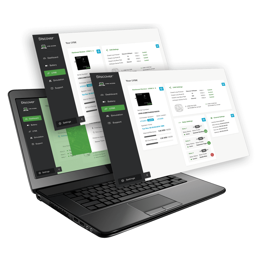 A laptop with a green screen and ultra-fast charging.