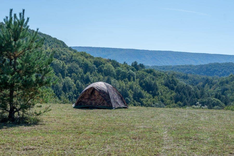 A Pennsylvania campground with a tent set up in the middle of a forest is seeking investors for its $3.8M project.