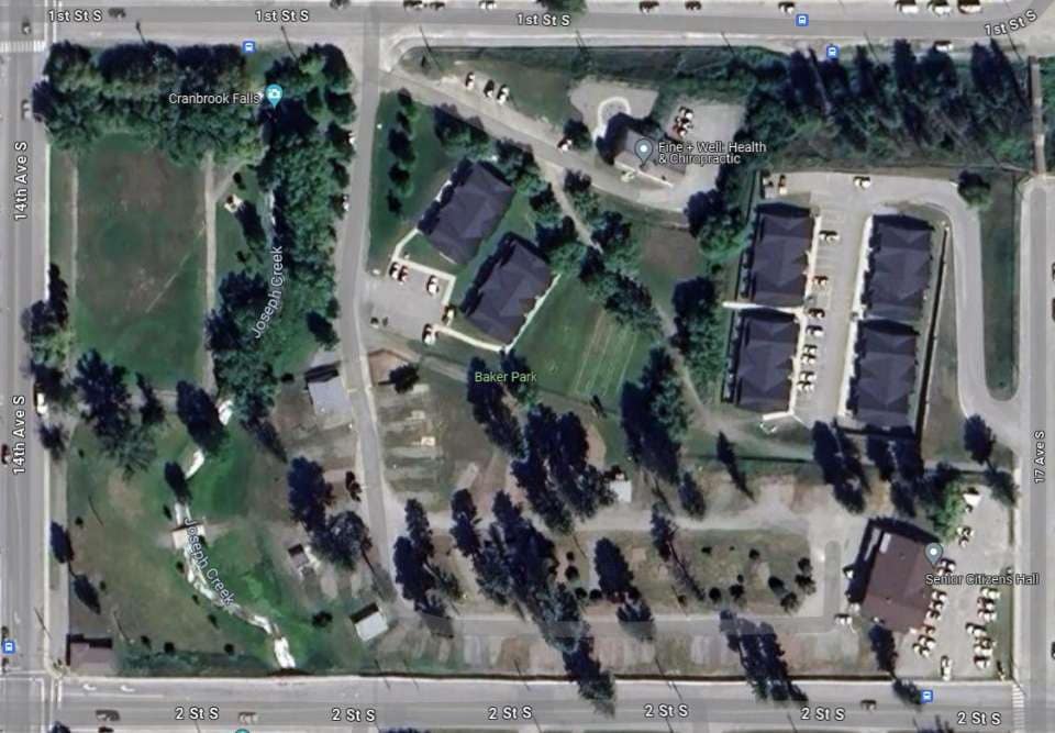 A google satellite image of the residential area near Mount Baker RV Campground.