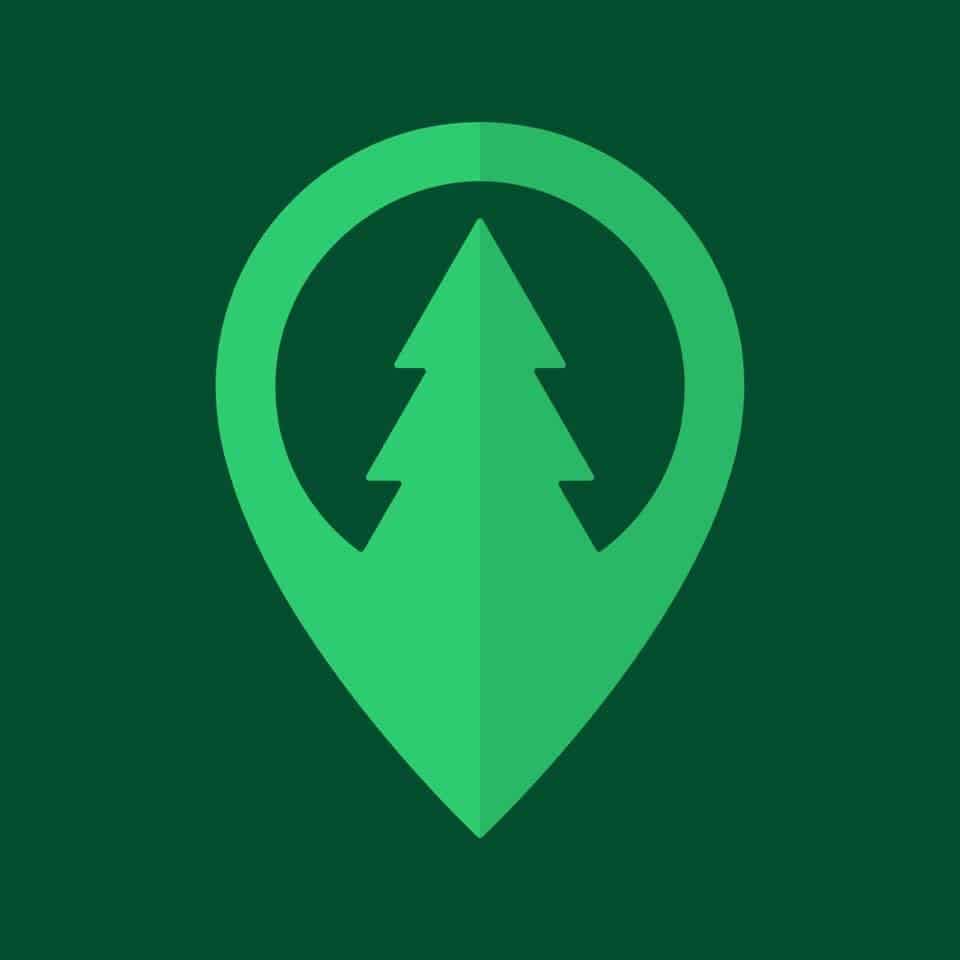 A green icon with a tree on it representing Campspot's $1 Billion Gross Bookings.